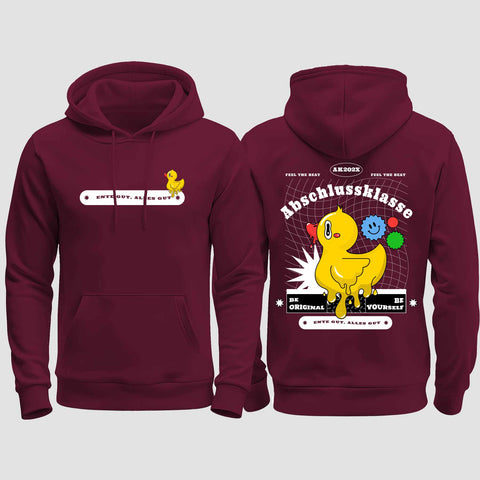 1053 "Ente gut, alles gut" Abschluss regular College Hoodie beidseitig bedruckt