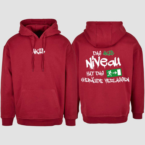 1035 "Das Niveau" Abschluss Oversize Hoodie beidseitig bedruckt