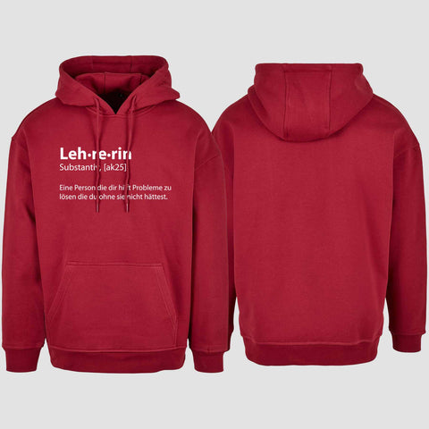 1050 "Definition Lehrerin" Abschluss Oversize Hoodie einseitig bedruckt
