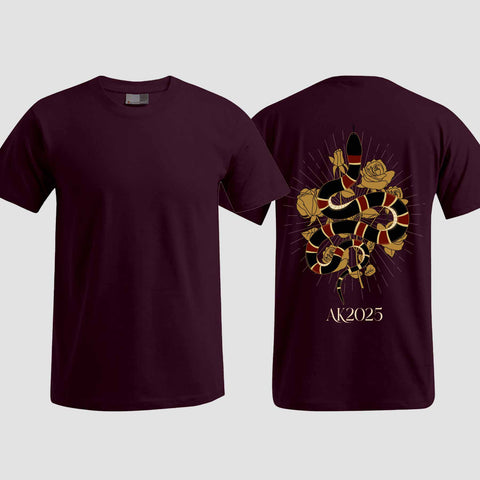 1042 "Streetwear Snake" Abschluss T-Shirt einseitig bedruckt