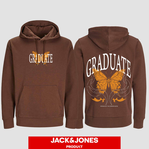 1052 "GRADUATE Schmetterling" ABI / Abschluss Hoodie by Jack&Jones beidseitig bedruckt