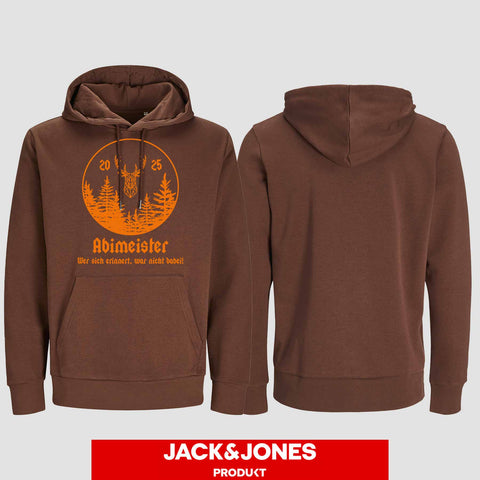 1004 "Abimeister" Abi Hoodie by Jack&Jones einseitig bedruckt