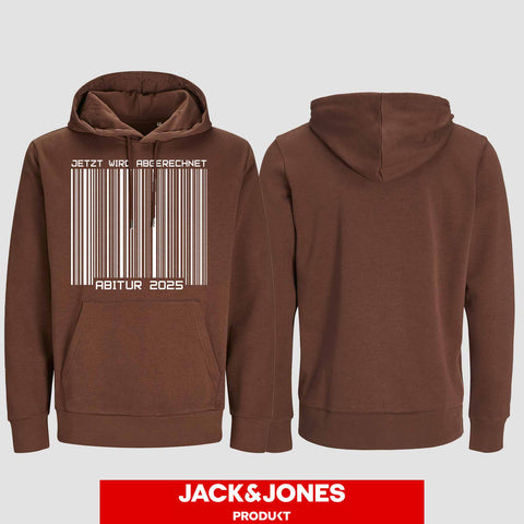 1025 "Barcode" ABI Hoodie by Jack&Jones einseitig bedruckt