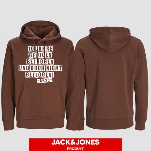 1031 "gelogen und betrogen" Abschluss Hoodie by Jack&Jones einseitig bedruckt