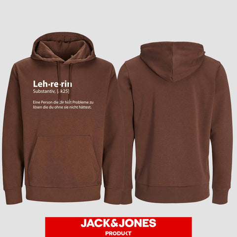 1050 "Definition Lehrerin" Abschluss Hoodie by Jack&Jones einseitig bedruckt