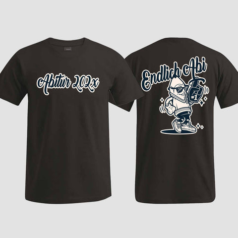 1060 "Endlich Abi" Abi T-Shirt beidseitig bedruckt