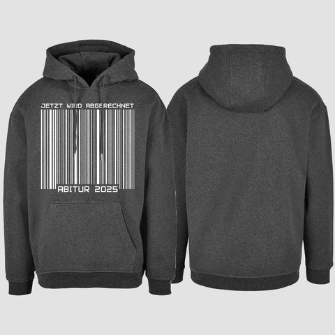 1025 "Abitur 2025 Barcode" Abi Oversize Hoodie einseitig bedruckt