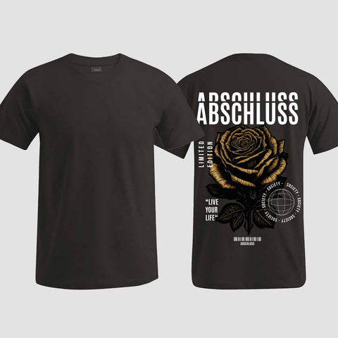 1041 "Streetwear Rose" Abschluss T-Shirt einseitig bedruckt