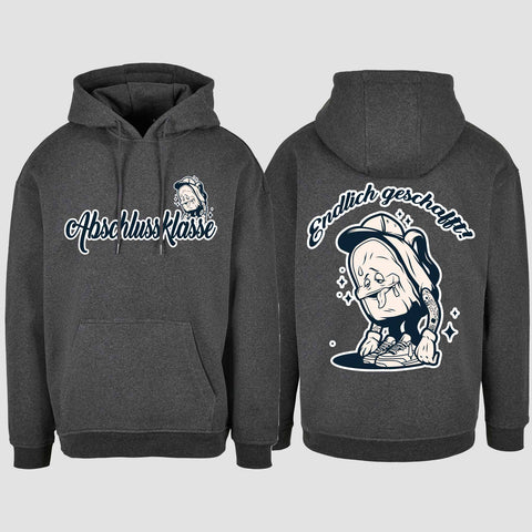 1058 "Endlich" Abschluss Oversize Hoodie beidseitig bedruckt