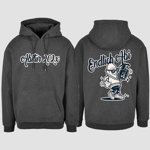 1060 "Endlich Abi" Abi Oversize Hoodie beidseitig bedruckt