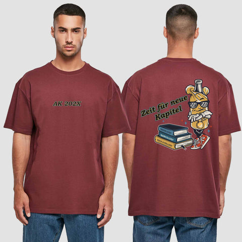 1057 "neue Kapitel" Abschluss Oversize T-Shirt beidseitig bedruckt