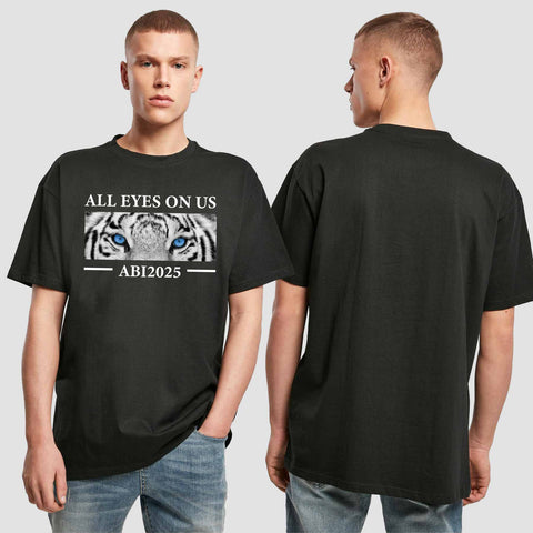 1021 "All Eyes on us - Tiger" Abi Oversize T-Shirt einseitig bedruckt