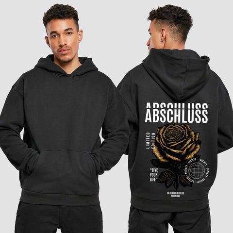 1041 "Rose" Abschluss Premium Oversize Hoodie einseitig bedruckt