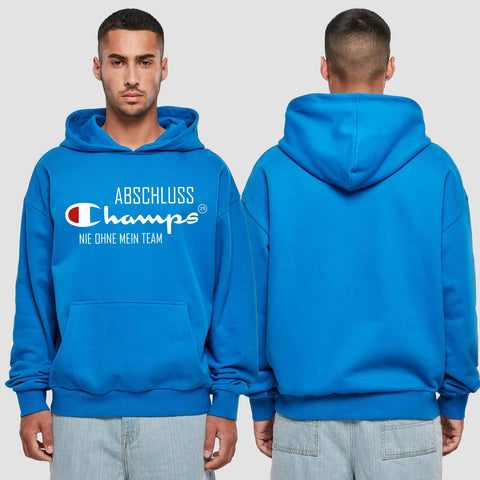 1028 "Abschluss Champs" Abschluss Premium Oversize Hoodie einseitig bedruckt