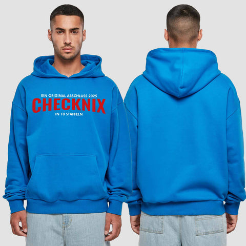 1029 "checknix" Abschluss Premium Oversize Hoodie einseitig bedruckt