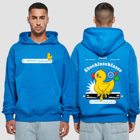 1053 "Ente gut, alles gut" Abschluss Premium Oversize Hoodie beidseitig bedruckt