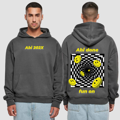 1054 "Abi done" Abi Premium Oversize Hoodie beidseitig bedruckt