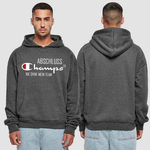 1028 "Abschluss Champs" Abschluss Premium Oversize Hoodie einseitig bedruckt