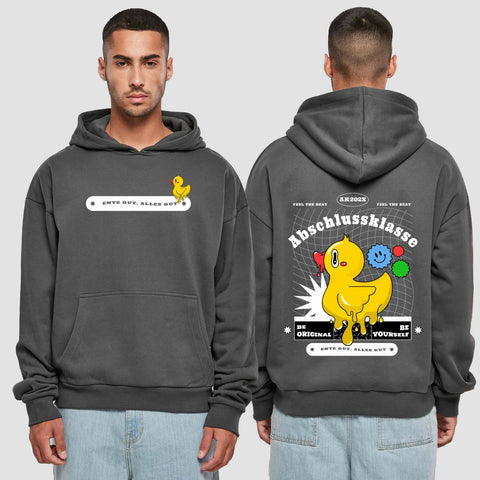 1053 "Ente gut, alles gut" Abschluss Premium Oversize Hoodie beidseitig bedruckt