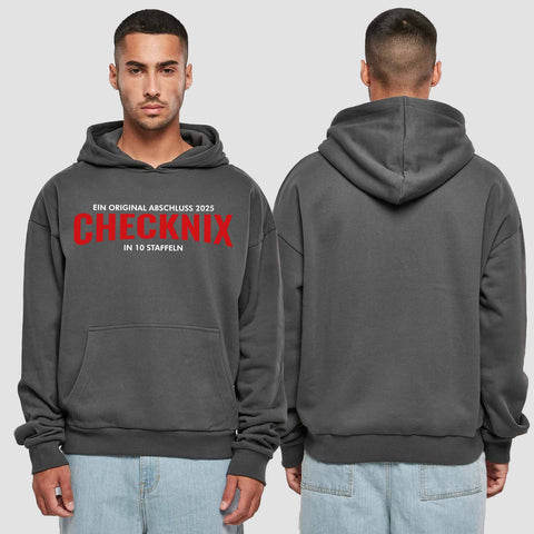 1029 "checknix" Abschluss Premium Oversize Hoodie einseitig bedruckt