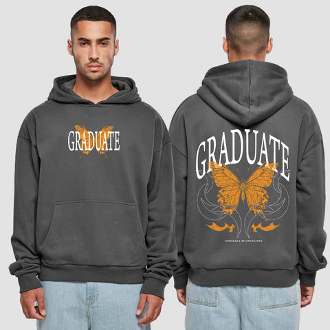 1052 "Graduate" Abi / Abschluss Premium Oversize Hoodie beidseitig bedruckt