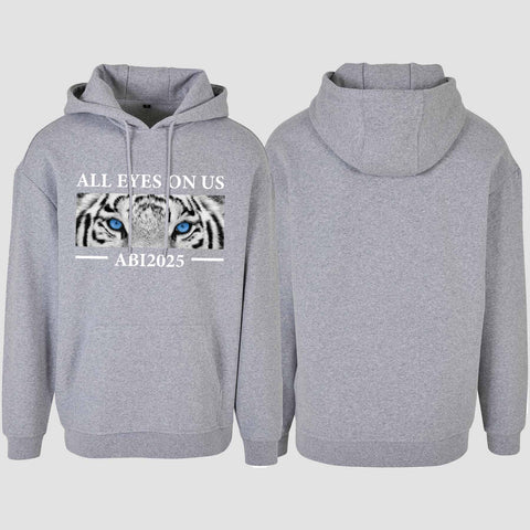 1021 "All Eyes on us Tiger" Abi Oversize Hoodie einseitig bedruckt