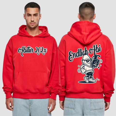 1060 "Endlich Abi" Abi Premium Oversize Hoodie beidseitig bedruckt