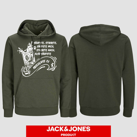 1048 "Säufste" Abschluss Hoodie by Jack&Jones einseitig bedruckt
