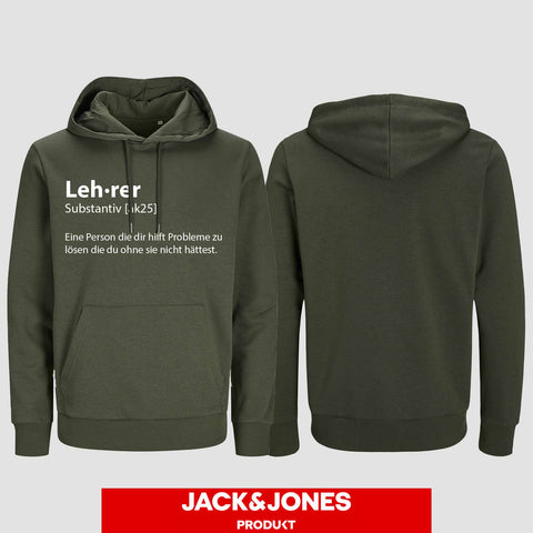1049 "Definition Lehrer" Abschluss Hoodie by Jack&Jones einseitig bedruckt