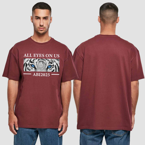 1021 "All Eyes on us - Tiger" Abi Oversize T-Shirt einseitig bedruckt