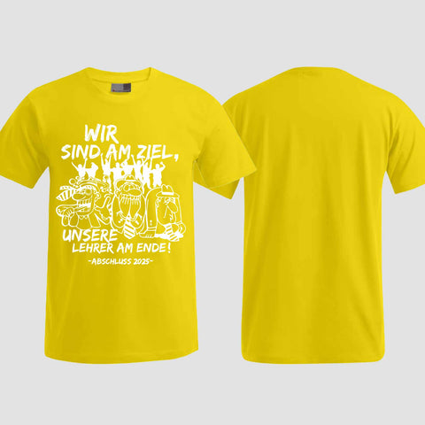 1044 "Lehrer am Ende" Abschluss T-Shirt einseitig bedruckt