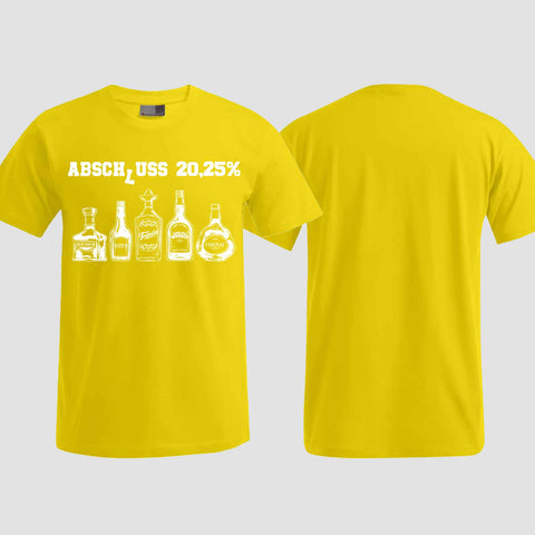 1039 "Abschluss 20,25%" Abschluss T-Shirt einseitig bedruckt