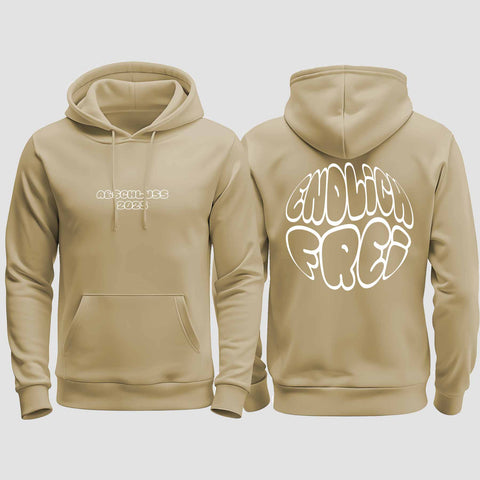 1036 "Endlich Frei" Abschluss regular College Hoodie beidseitig bedruckt