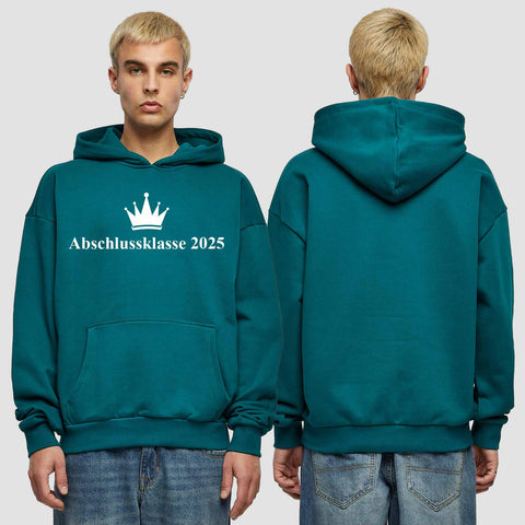 1047 "Abschlussklasse Krone" Abschluss Premium Oversize Hoodie einseitig bedruckt