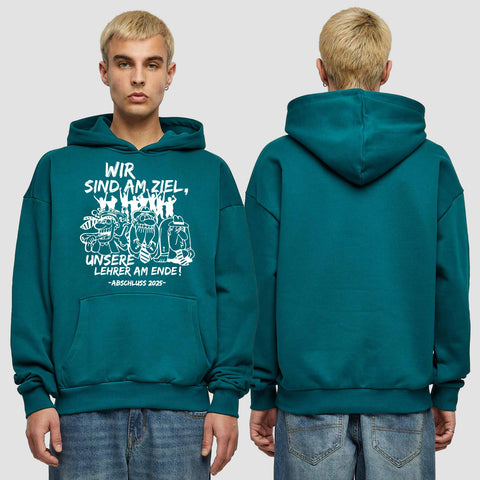 1044 "Lehrer am Ende" Abschluss Premium Oversize Hoodie einseitig bedruckt