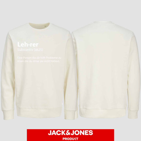 1049 "Definition Lehrer" Abschluss Sweatshirt by Jack&Jones einseitig bedruckt