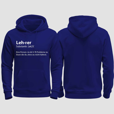 1049 "Lehrer" Abschluss regular College Hoodie einseitig bedruckt