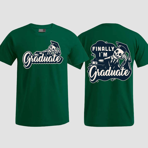 1059 "Finally" Abschluss T-Shirt beidseitig bedruckt