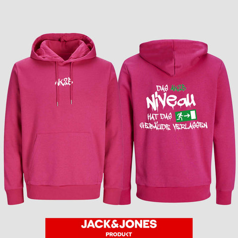 1035 "Das Niveau" Abschluss Hoodie by Jack&Jones beidseitig bedruckt