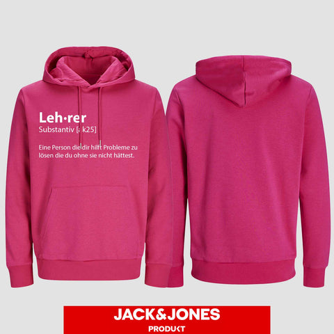 1049 "Definition Lehrer" Abschluss Hoodie by Jack&Jones einseitig bedruckt