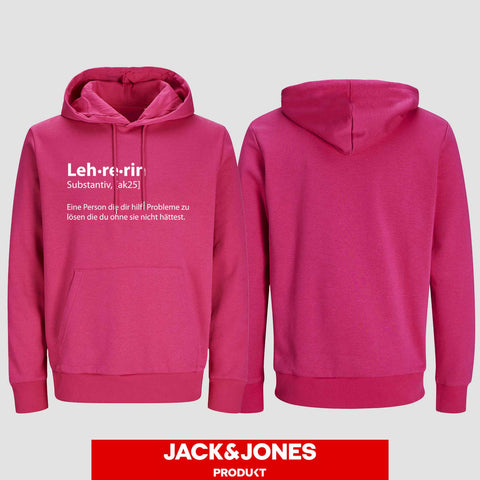 1050 "Definition Lehrerin" Abschluss Hoodie by Jack&Jones einseitig bedruckt