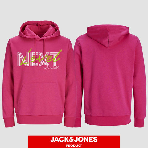 1045 "Next Level" Abschluss Hoodie by Jack&Jones einseitig bedruckt