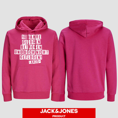 1031 "gelogen und betrogen" Abschluss Hoodie by Jack&Jones einseitig bedruckt