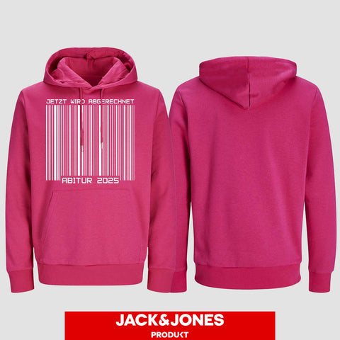 1025 "Barcode" ABI Hoodie by Jack&Jones einseitig bedruckt