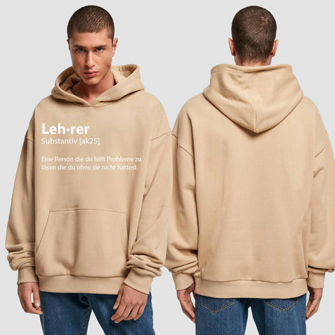 1049 "Definition Lehrer" Abschluss Premium Oversize Hoodie einseitig bedruckt