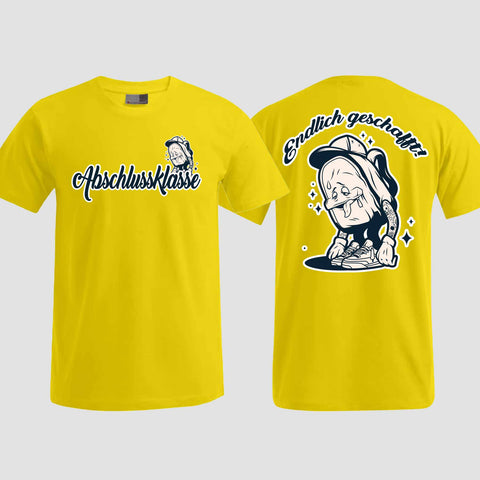 1058 "Endlich" Abschluss T-Shirt beidseitig bedruckt