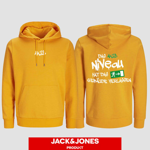 1035 "Das Niveau" Abschluss Hoodie by Jack&Jones beidseitig bedruckt