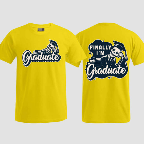 1059 "Finally" Abschluss T-Shirt beidseitig bedruckt