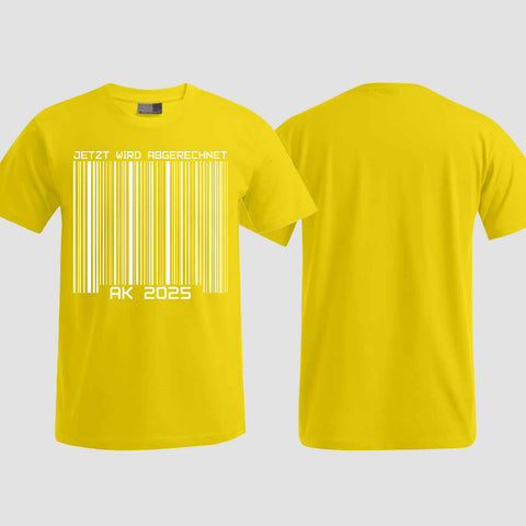 1026 "Barcode" Abschlussklasse T-Shirt einseitig bedruckt