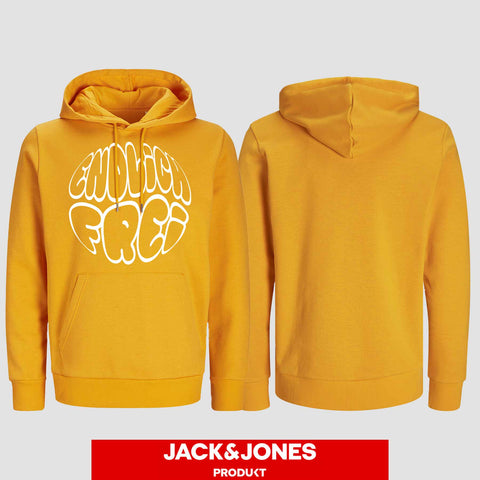 1034 "Endlich frei" Abschluss / ABI Hoodie by Jack&Jones einseitig bedruckt